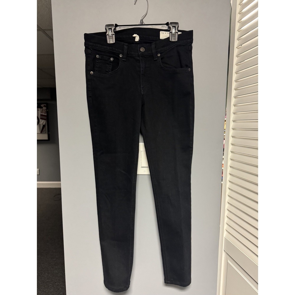 Rag & Bone Jeans Women's Black Skinny Denim Pants Size 27 Classic Five Pocket